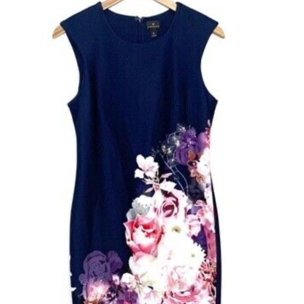 Navy Blue Floral Dress.
